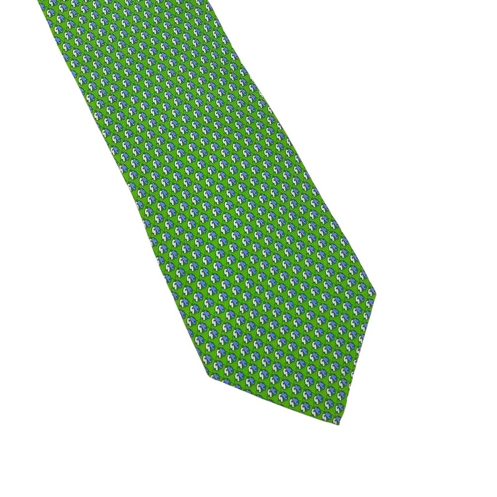 Jos A Bank Executive Collection Mens Silk Necktie Green Blue Ladybug Necktie